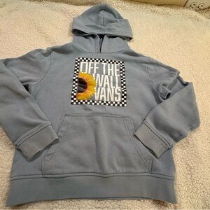 Vans Light Blue/Gray Fleece Hoodie | Sunflower graphic on front